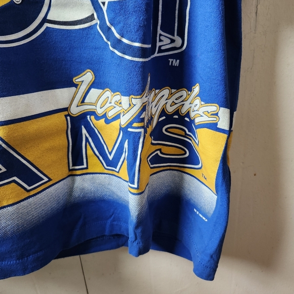 1985 NFL LA RAMS Vintage Bold Gold Royal Tshirt By SALEM - Picture 7 of 11